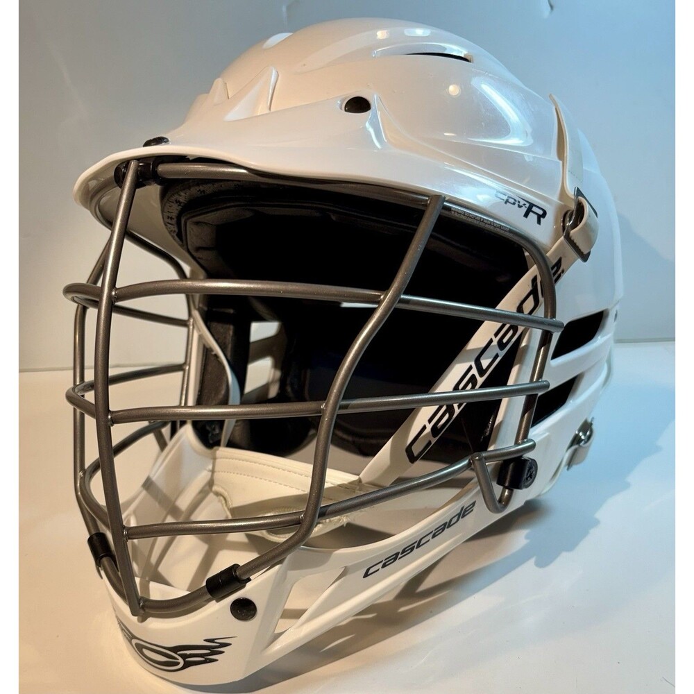 Cascade CPV-R White Adjustable Lacrosse Helmet w/ Chinstrap Size Small / Medium